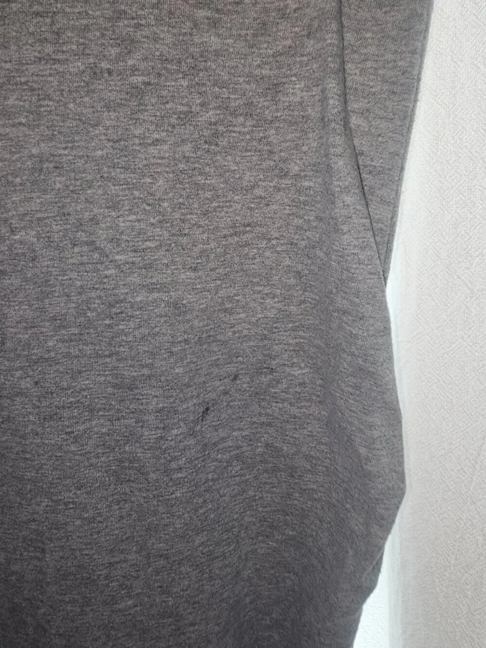 Moda International Gray V-Neck Longline Tunic Top S 100% Cotton
